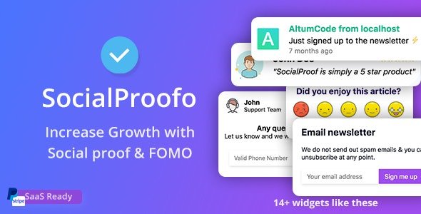 SocialProofo - 14+ Social Proof & FOMO Notifications for Growth Script