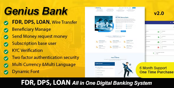 Genius Bank - All in One Digital Banking System Script