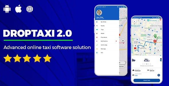 Droptaxi white label taxi app software script