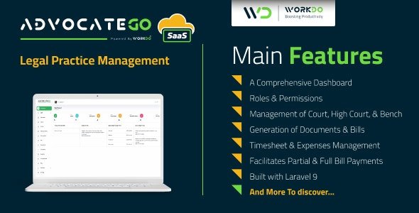 AdvocateGo SaaS - Legal Practice Management Script