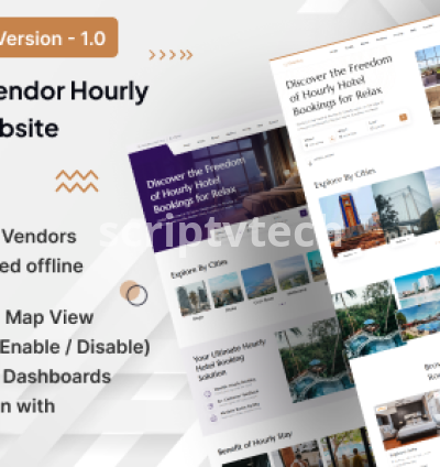 TimeStay - Multivendor Hourly Hotel Booking Laravel Script