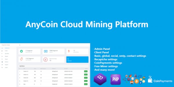 AnyCoin - Cloud Mining Script System