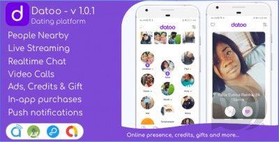 Datoo - Dating platform with Live Steaming and Video calls + Admin Panel APP